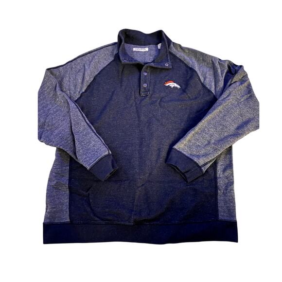 Tommy Bahama Men's XXL Denver Broncos Pullover Polo Shirt - Blue Heather - Picture 1 of 8